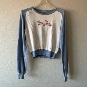 Iceburg, Ice Jeans, Women’s Blue & White Cropped Longsleeve Sweater, Size M